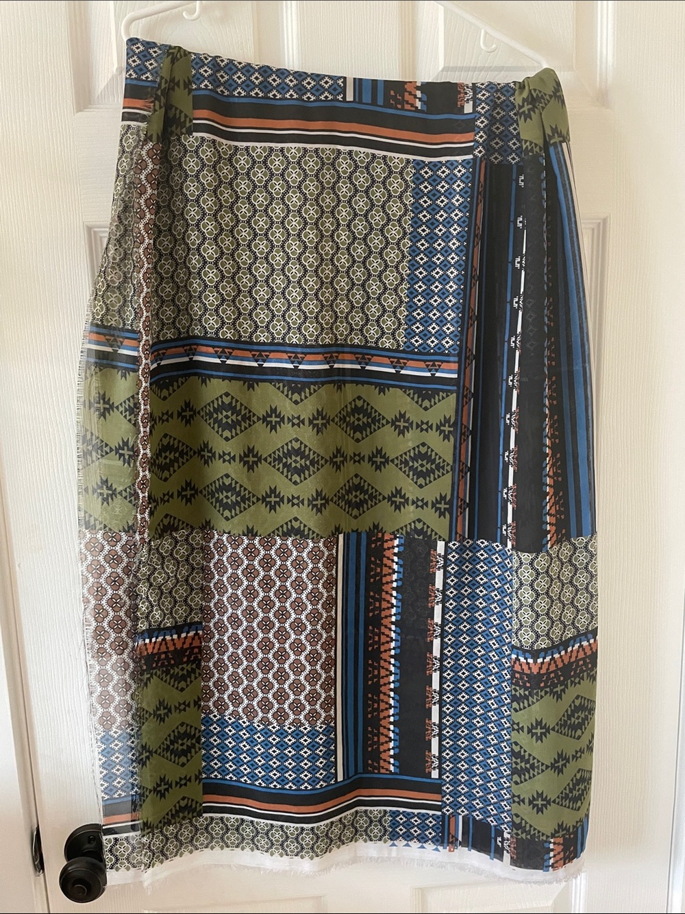 Beautiful sheer 1970s patchwork chiffon fabric sewing crafting